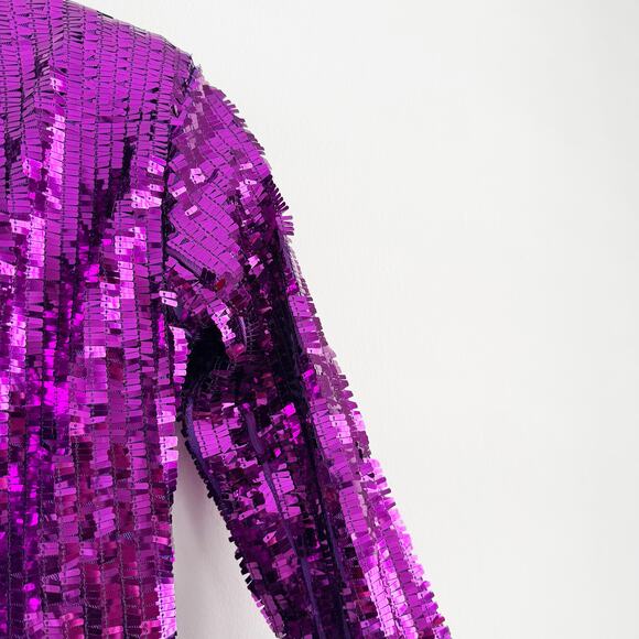 MVP Wardrobe Maria Vittoria Paolillo Purple Sequin Mini Dress Size 2 US / XS - Picture 5 of 11